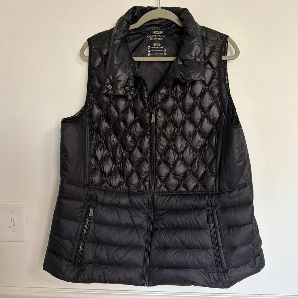Calvin Klein Women's Black Quilted Down Vest - Picture 2 of 7